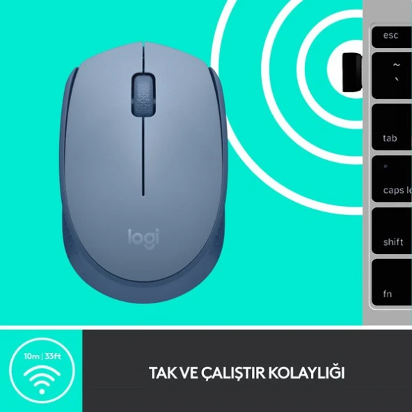 LOGITECH M171 Kablosuz Mouse-Bluegrey 910-006866 - Resim 6