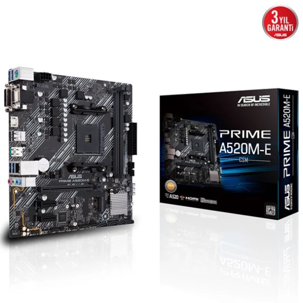 ASUS PRIME A520M-E CSM DDR4 HDMI-DP PCIE 4.0 AM4 mATX KURUMSAL ANAKART ürün görseli 1