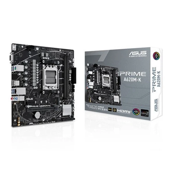 ASUS PRIME A620M-K DDR5 HDMI PCIe 16X v4.0 AM5 mATX ürün görseli 1