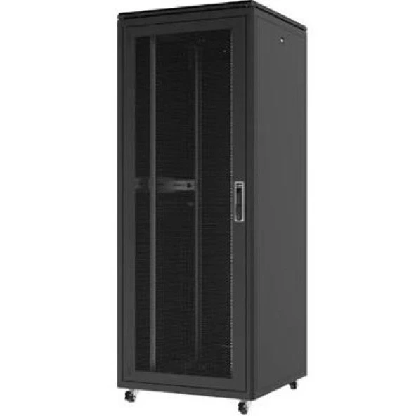 AGER 42U 600x600mm Dikili Tip Siyah Kabinet Vega AG-VB42U6060S1 Cam Kapak ürün görseli 1