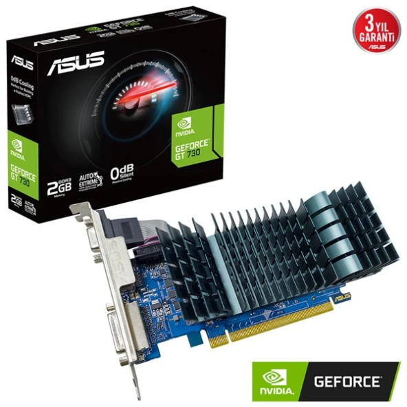 ASUS 2GB GT730-SL-2GD3-BRK EVO DDR3 64bit HDMI DVI PCIe 16X v2.0 ürün görseli 1