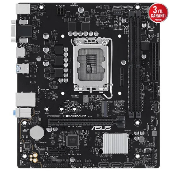 ASUS PRIME H610M-R-SI DDR5 HDMI-DP PCIE 4.0 1700p mATX ürün görseli 1