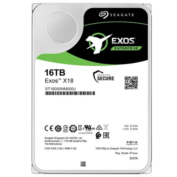 SEAGATE 3.5" 16TB EXOS ST16000NM000J 7200 RPM 256MB SATA-3 NAS ve Güvenlik Diski ürün görseli 1