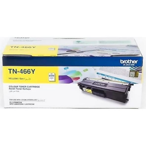 Brother TN466Y Sarı 6500 Sayfa Lazer Toner ürün görseli 1