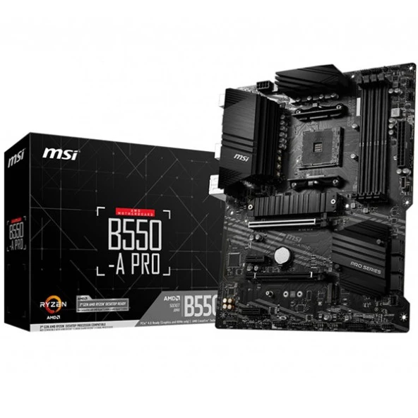 MSI B550-A PRO DDR4 M2 PCIe NVME HDMI DP PCIe 16X v4.0 AM4 ATX ürün görseli 1