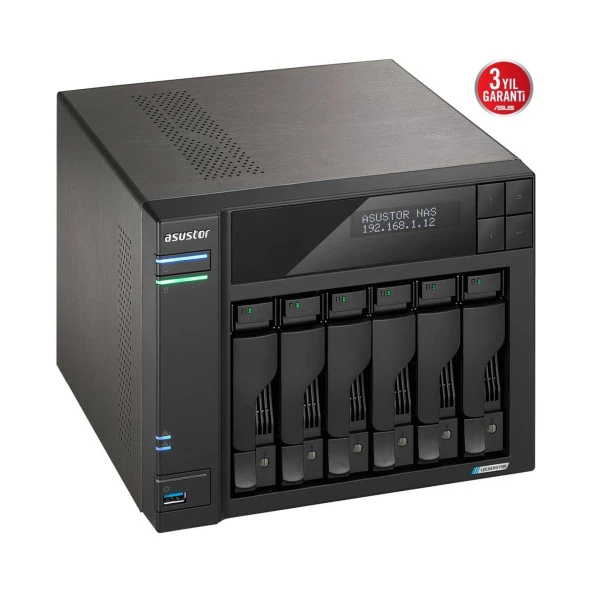 ASUSTOR FS6706T-4G CELERON QC N5105-4GB RAM-6X M2 NVME DİSK DESTEKLİ NAS SUNUCU (disksiz) ürün görseli 1