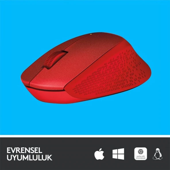 Logıtech M330 Sessiz Kablosuz Mouse-Kırmızı 910-004911 - Resim 4