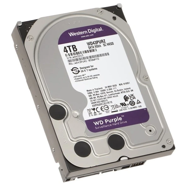 WD 4TB PURPLE WD43PURZ 256MB 5400RPM SATA-3 GÜVENLİK DİSKİ ürün görseli 1