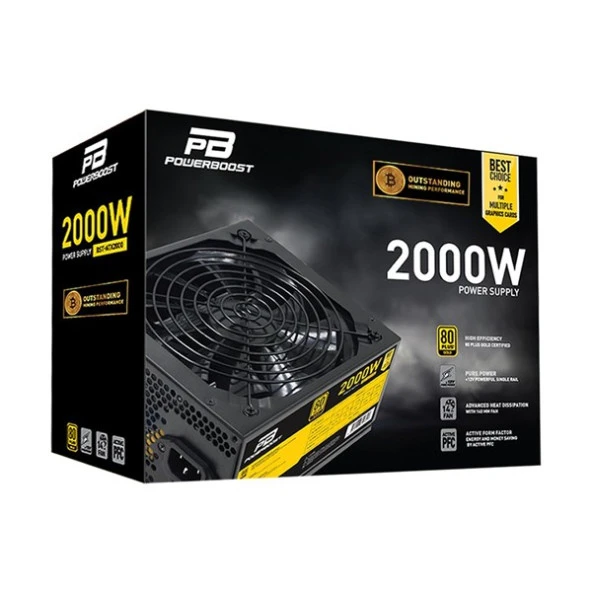 POWERBOOST 2000W BST-ATX2000 14CM FANLI MINING POWER SUPPLY ürün görseli 1