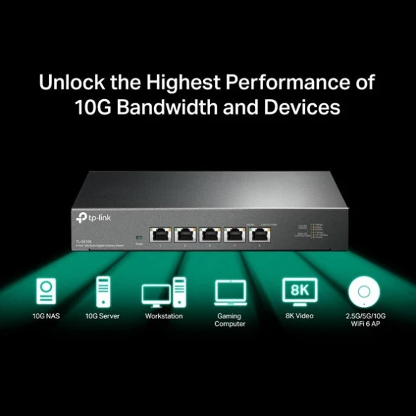 TP-LINK 5port TL-SX105 10GBE YÖNETİLEMEZ SWITCH - Resim 5