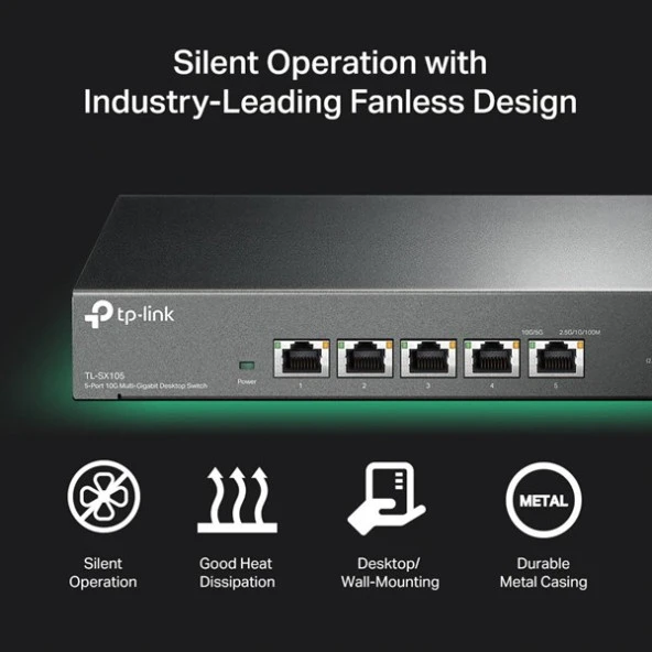 TP-LINK 5port TL-SX105 10GBE YÖNETİLEMEZ SWITCH - Resim 7