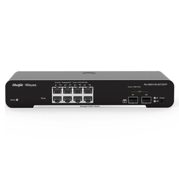 RUIJIE 8port REYEE RG-NBS3100-8GT2SFP GIGABIT 2X SFP Yönetilebilir Switch ürün görseli 1