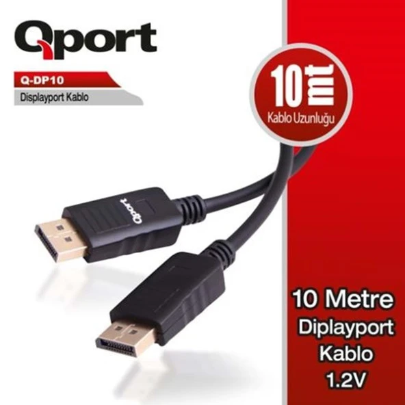 QPORT Q-DP10 10metre DP 1.2V KABLO ürün görseli 1