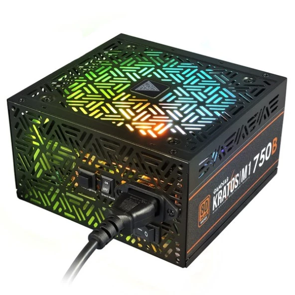 GAMDIAS 750W 80  BRONZE KRATOS M1-750B 12cm RGB Fanlı Power Supply ürün görseli 1