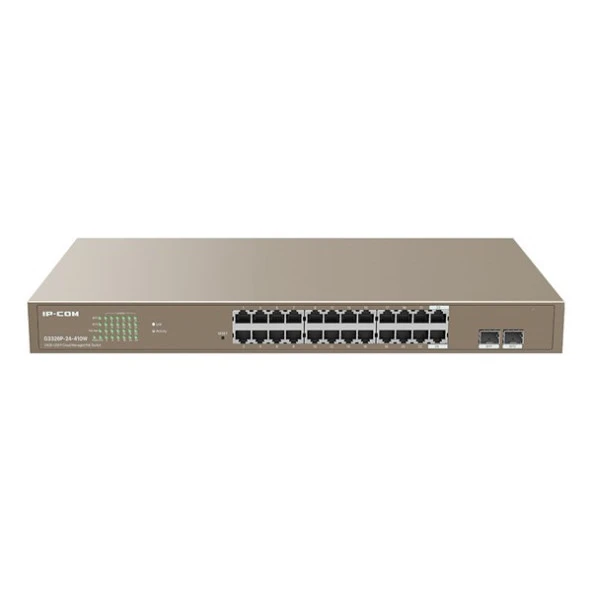 IP-COM 24port G3326P-24-410W GIGABIT  2-SFP UPLINK L2 YÖNETİLEBİLİR 370W POE RACKMOUNT SWITCH ürün görseli 1