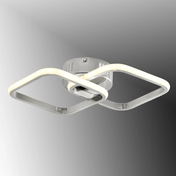 TT Aydınlatma TT405-2-KR  Krom Kaplama 2 li Kare Led Avize ürün görseli 1