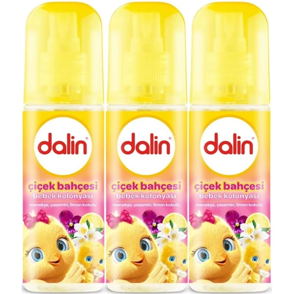 Dalin Bebek Kolonyası 150ML Çiçek Bahçesi (Menekşe-Yasemin-Limon Kokulu) (3 Lü Set) ürün görseli 1