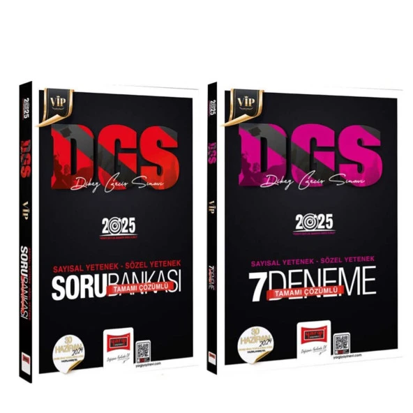 Yargı 2025 DGS VİP Sayısal Sözel Tamamı Çözümlü Soru Bankası ve Deneme Seti 2 Kitap ürün görseli 1
