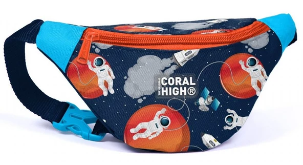 Coral High Lacivert Mavi Astronot Baskılı Erkek Çocuk Bel Çantası ürün görseli 1