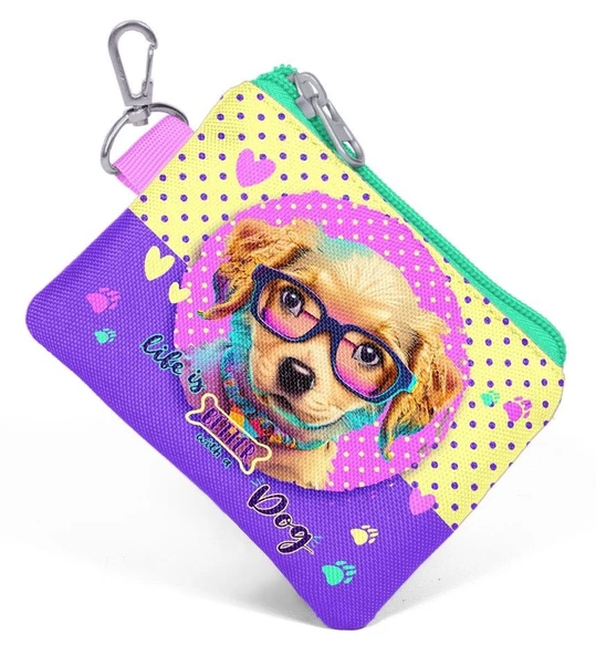 Coral High Sarı Pembe Sevimli Köpek Bozuk Para Çantası - Kız Çocuk ürün görseli 1