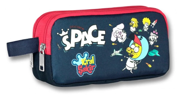 Ümit Çanta Kral Şakir İki Bölmeli Space Kalem Çantası - Lacivert-Kırmızı - Erkek ürün görseli 1