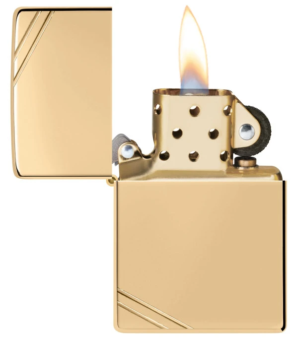 Zippo Vintage High Polish Brass - Resim 3