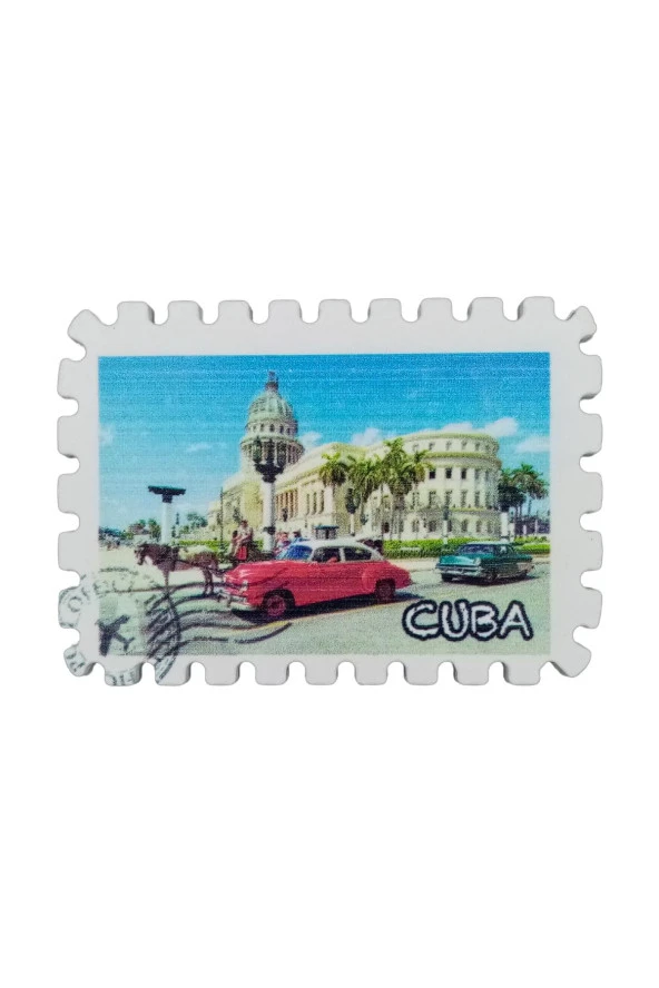 Küba Temalı Pul Magnet - Resim 3