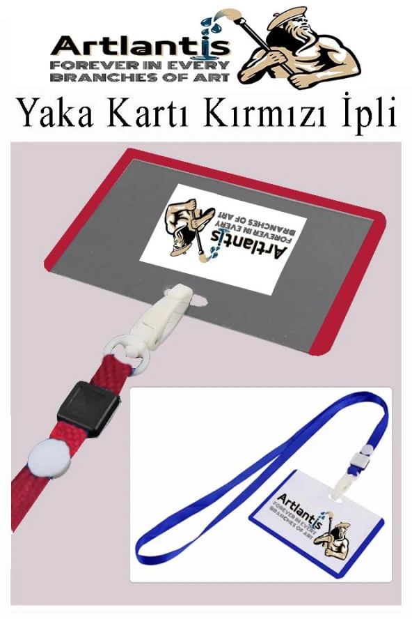 Kırmızı İpli Yaka Kartı 10 Adet Ayarlanabilir Boyuna Asma Kimlik Koruyuculu PVC Kırmızı Yaka Kartlığı Seyehat Ofis Okul Büro ürün görseli 1