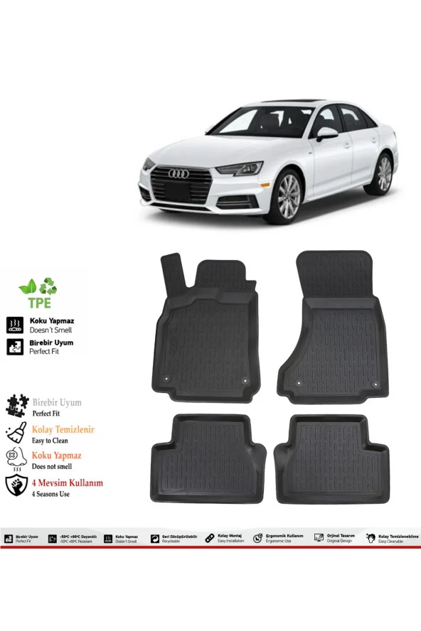 İzoref Audi A4 2023 Model 4D Havuzlu Paspas ürün görseli 1