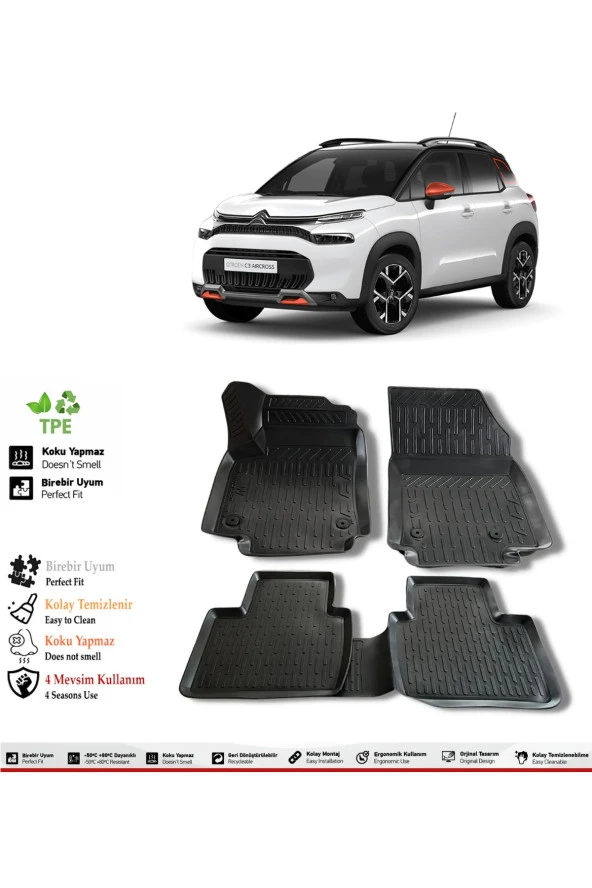 İzoref Citroen C3 Aircross 2018 Model 4D Havuzlu Paspas ürün görseli 1