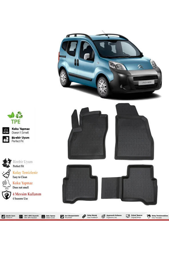 İzoref Citroen Nemo 2019 Model 4D Havuzlu Paspas ürün görseli 1