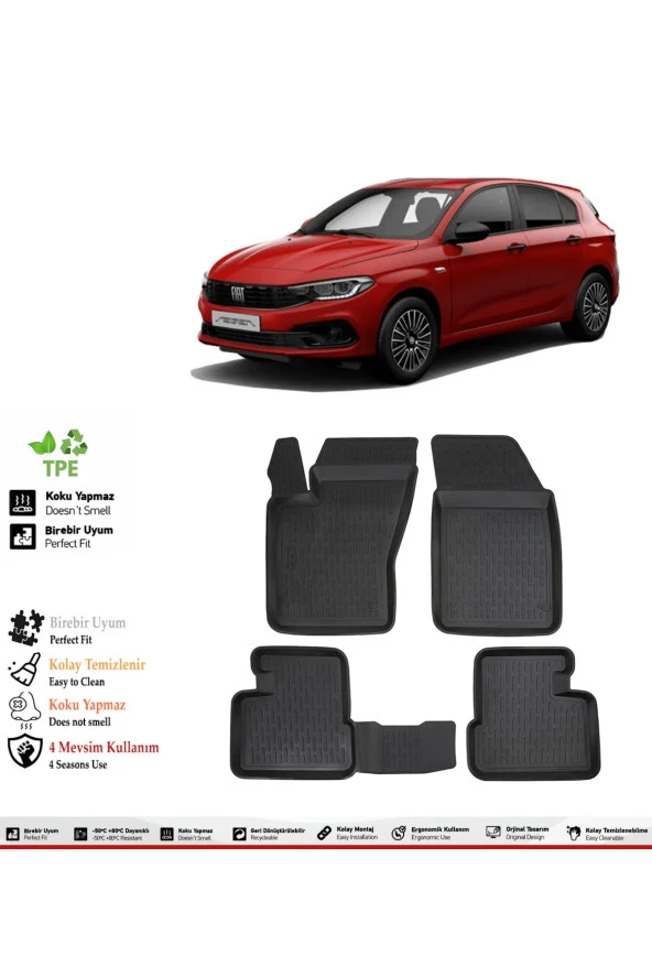 İzoref Fiat Egea HB 2023 Model 4D Havuzlu Paspas ürün görseli 1