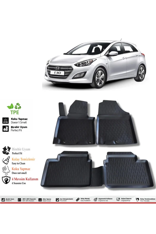 İzoref Hyundai i30 2017 Model 4D Havuzlu Paspas ürün görseli 1