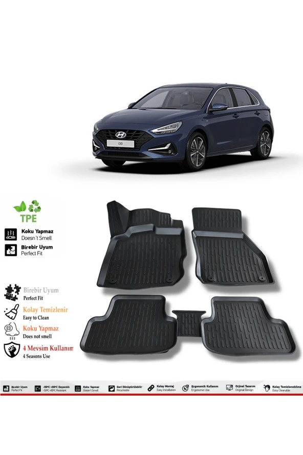 İzoref Hyundai i30 2018 Model 4D Havuzlu Paspas ürün görseli 1