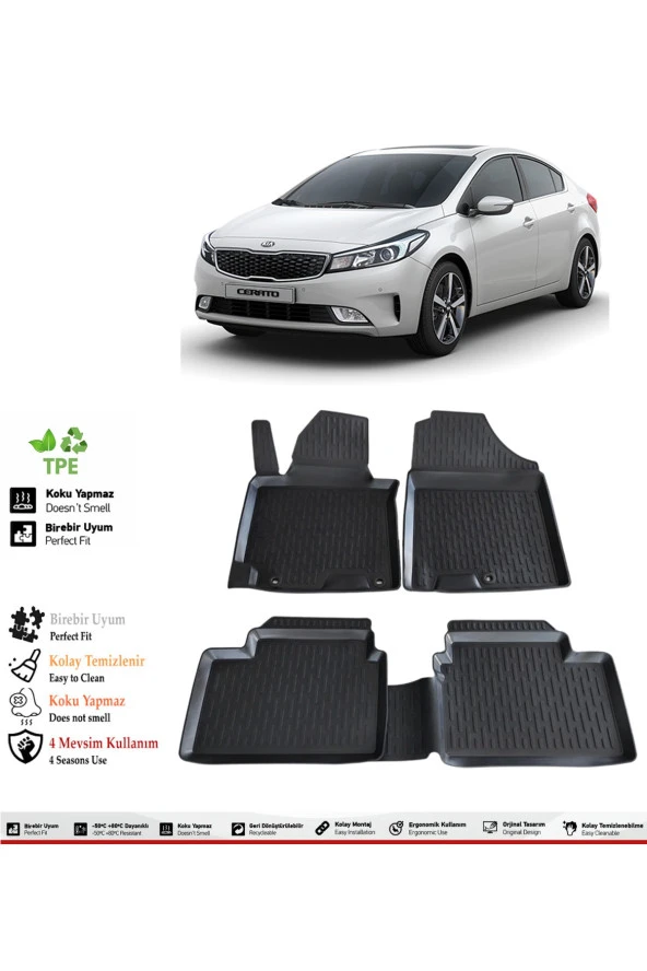 İzoref Kia Cerato 2021 Model 4D Havuzlu Paspas ürün görseli 1