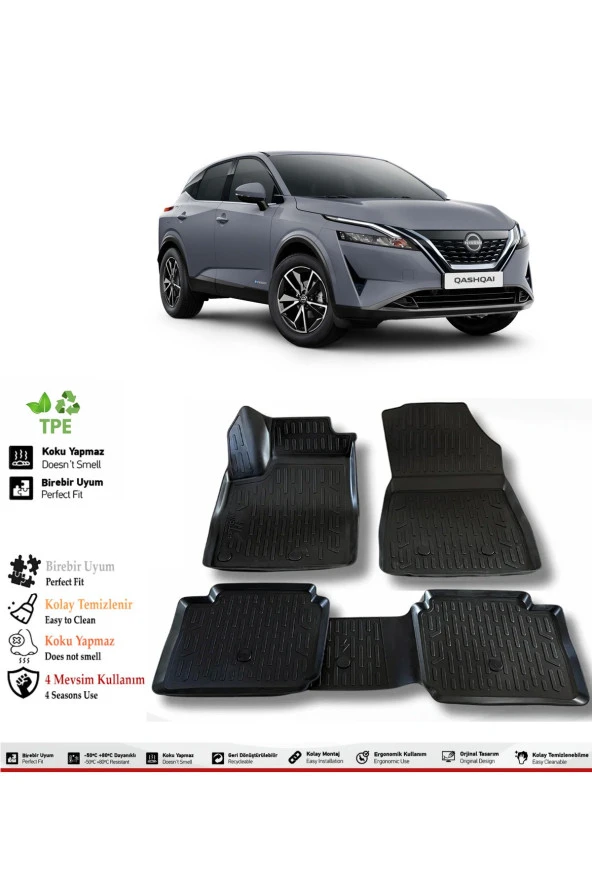 İzoref Nissan Qashqai E-Power 2023 Model 4D Havuzlu Paspas ürün görseli 1