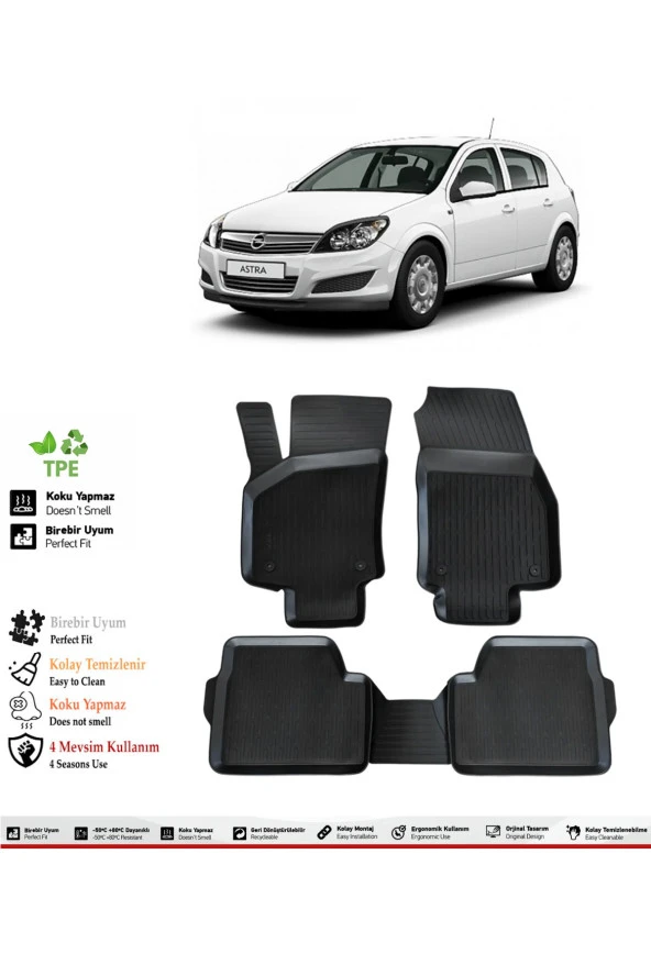 İzoref Opel Astra H 2013 Model 4D Havuzlu Paspas ürün görseli 1