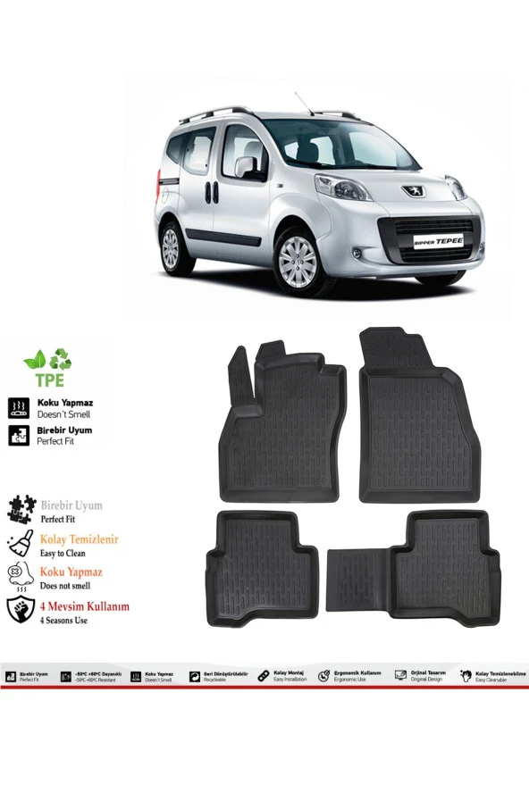 İzoref Peugeot Bipper 2010 Model 4D Havuzlu Paspas ürün görseli 1