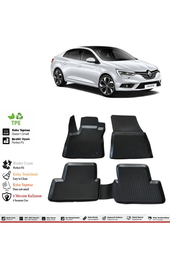 İzoref Renault Megane 4 2023 Model 4D Havuzlu Paspas ürün görseli 1