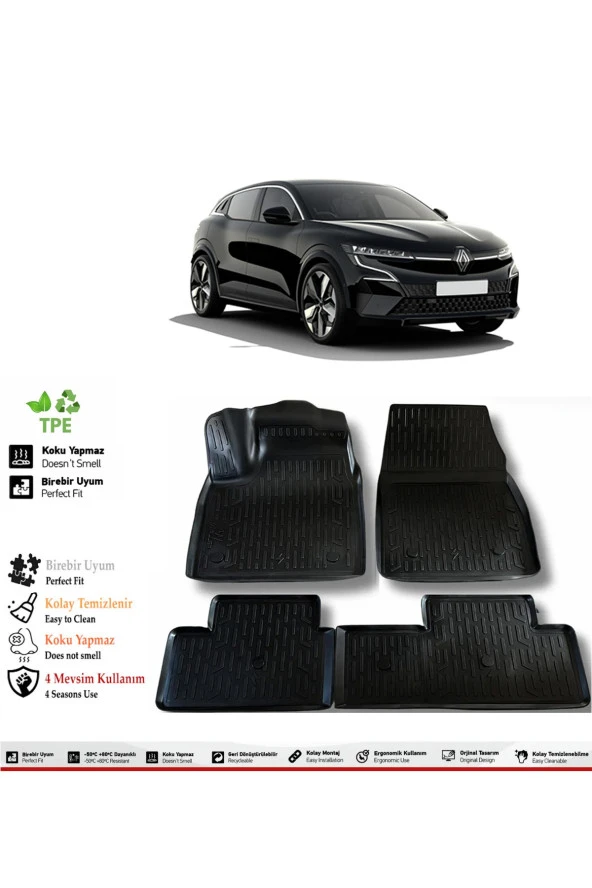 İzoref Renault Megane E-tech 2025 Model 4D Havuzlu Paspas ürün görseli 1