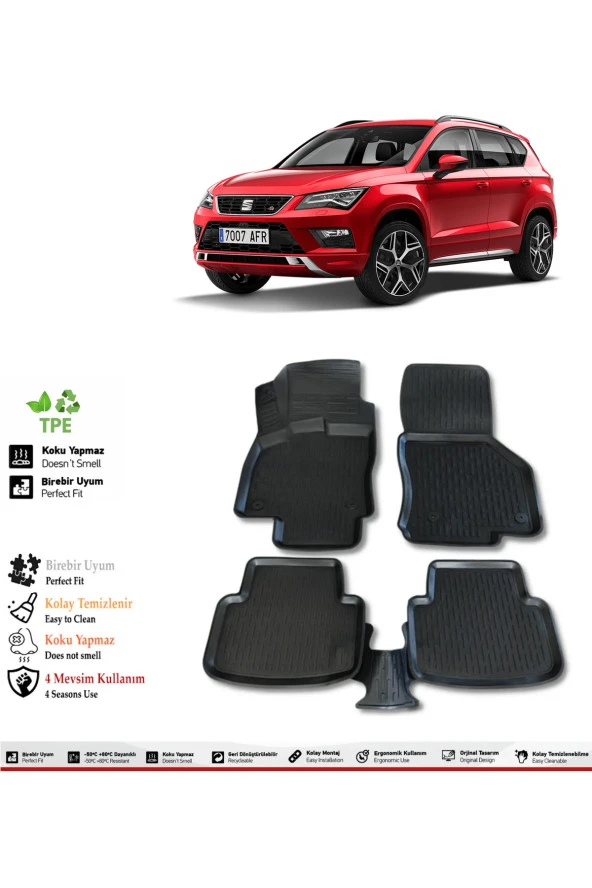 İzoref Seat Ateca 2022 Model 4D Havuzlu Paspas ürün görseli 1