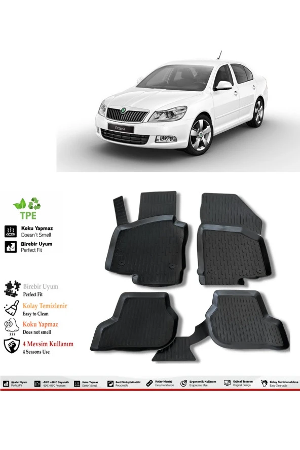 İzoref Skoda Octavia 2008 Model 4D Havuzlu Paspas ürün görseli 1