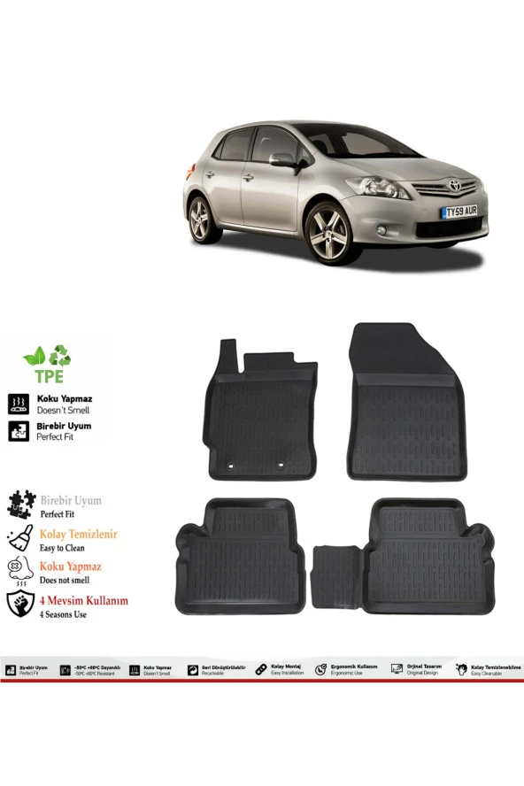 İzoref Toyota Auris 2011 Model 4D Havuzlu Paspas ürün görseli 1