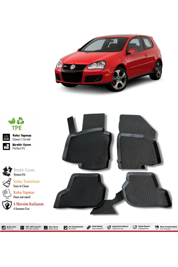 İzoref Volkswagen Golf 5 2008 Model 4D Havuzlu Paspas ürün görseli 1