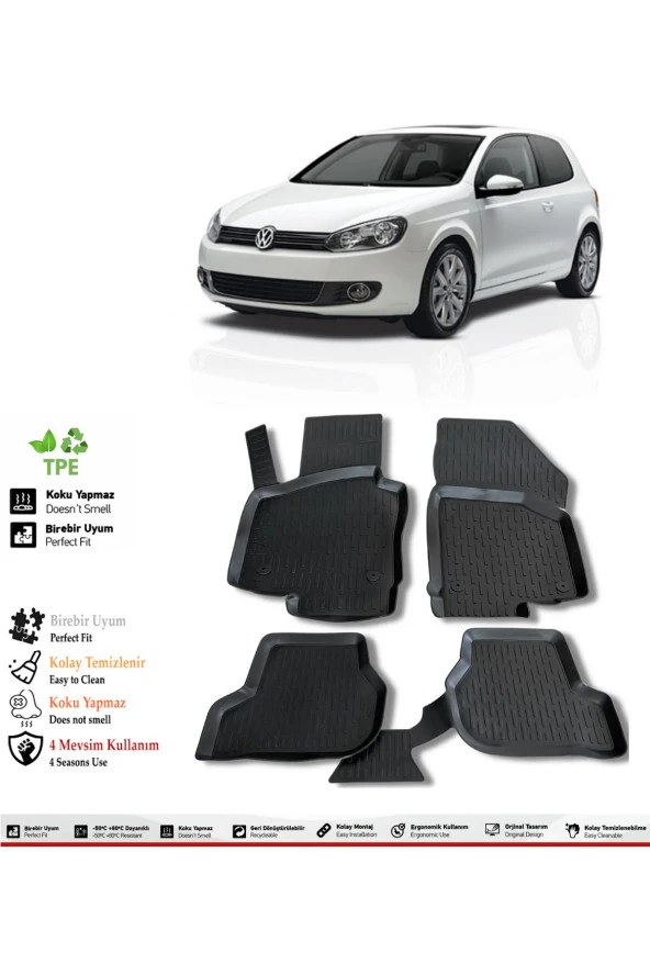 İzoref Volkswagen Golf 6 2009 Model 4D Havuzlu Paspas ürün görseli 1