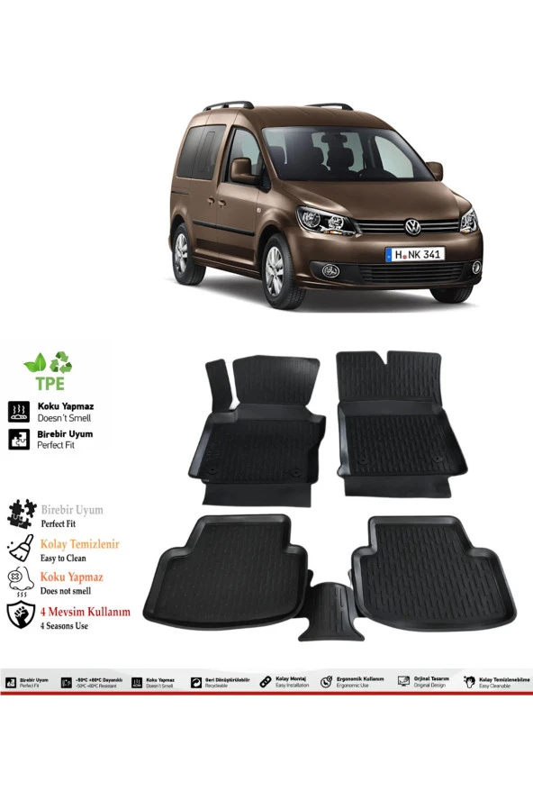 İzoref Volkswagen Caddy 2015 Model 4D Havuzlu Paspas ürün görseli 1