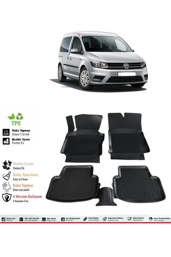 İzoref Volkswagen Caddy 2017 Model 4D Havuzlu Paspas ürün görseli 1
