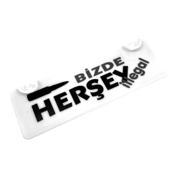 Bizde Herşey İllegal Yazılı Sök Tak Dekor Plaka ürün görseli 1