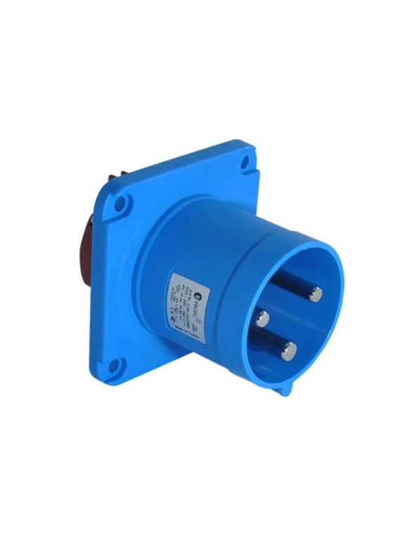 Tp Electric 3128-320-0900 3X63A Düz Makine Fişi 100X100 Vidalı IP44 ürün görseli 1