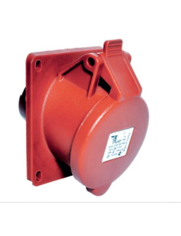 Tp Electric 3105-309-1600 5X16A CEE Norm Eğik Makine Prizi 83X90 Vidalı IP44 ürün görseli 1